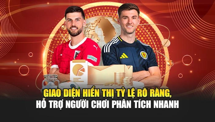 Giao diện hiển thị tỷ lệ rõ ràng, hỗ trợ người chơi phân tích nhanh